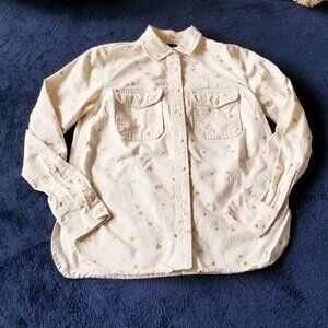 J Crew Women's XS Cream Stars Denim Jacket/Shirt